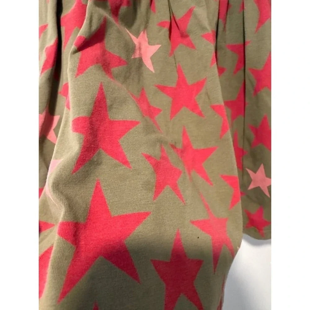 Pink Chicken Girls Dress 2T Stars Army Green